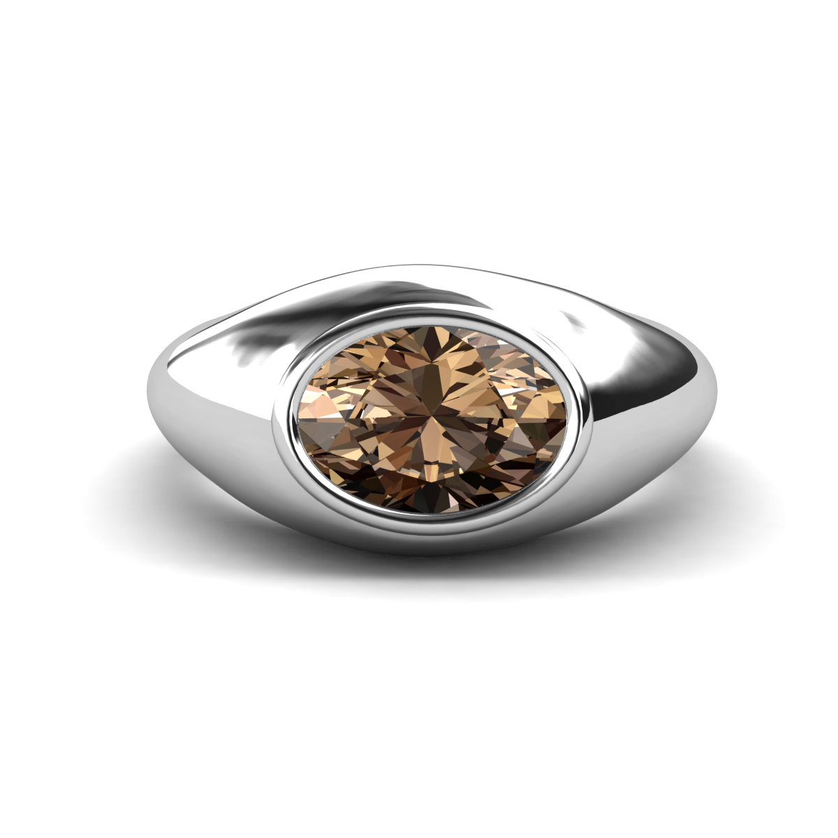 Dianne 1.75 ct Oval Shape Smoky Quartz Women Solitaire Engagement Ring 